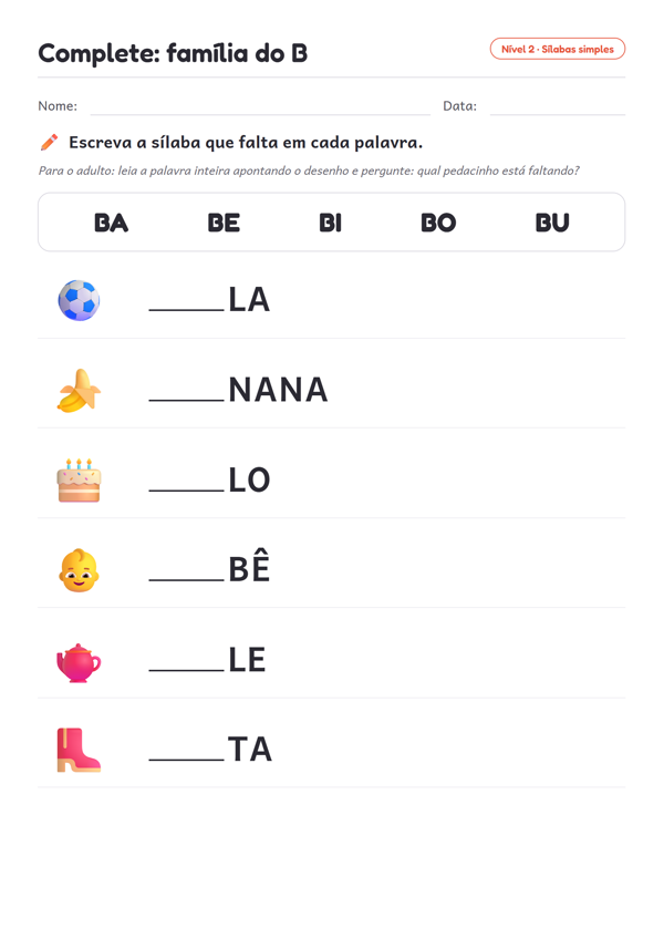 Exemplo de atividade